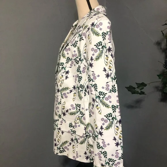 LIZ CLAIBORNE | WHITE FLORAL | ONE BUTTON JACKET | BRAND NEW WITH TAGS - Picture 4 of 7